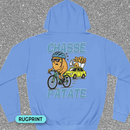 Chasse Patate bezemwagen (blauw) rugprint Hoodie