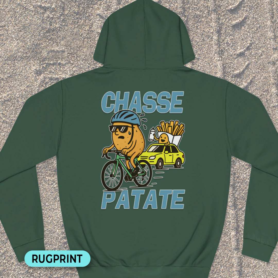 Chasse Patate bezemwagen (blauw) rugprint Hoodie