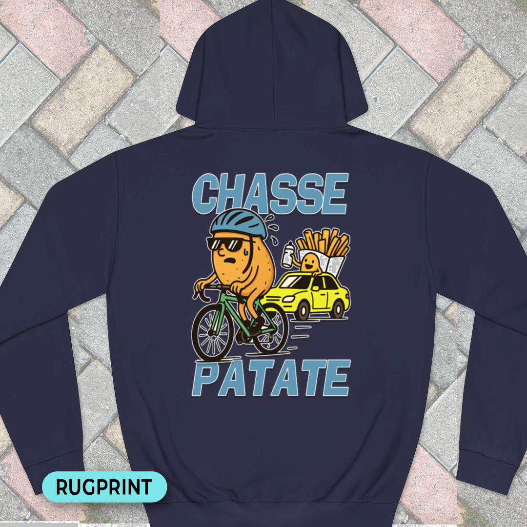 Chasse Patate bezemwagen (blauw) rugprint Hoodie