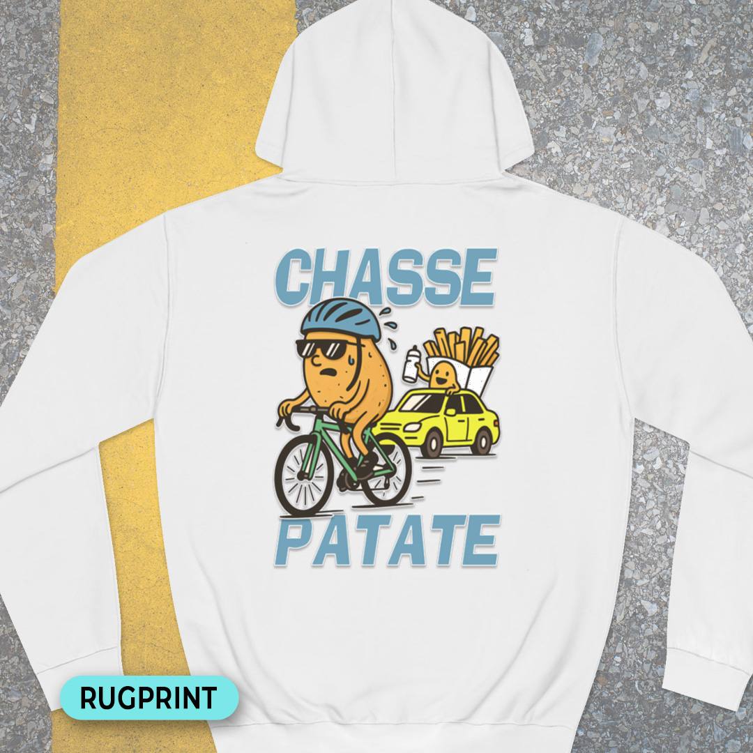 Chasse Patate bezemwagen (blauw) rugprint Hoodie