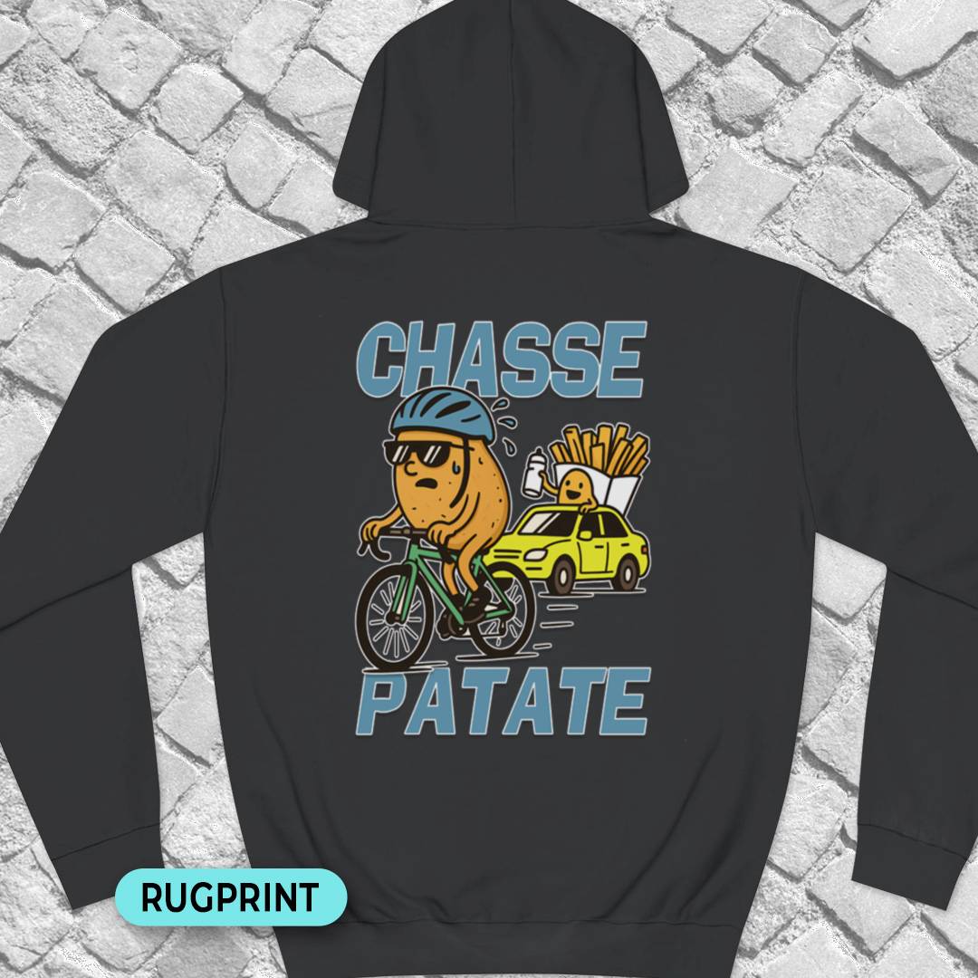 Chasse Patate bezemwagen (blauw) rugprint Hoodie