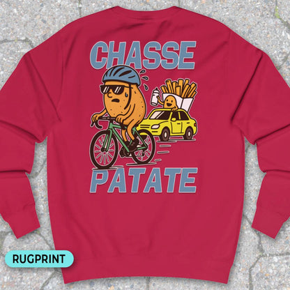 Chasse Patate met bezemwagen (blauw) rugprint Sweater
