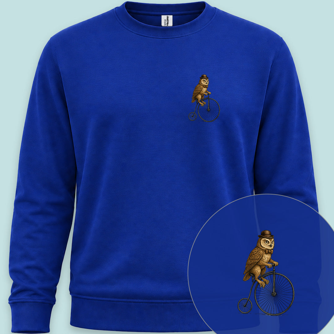 Uil op antieke fiets Sweater