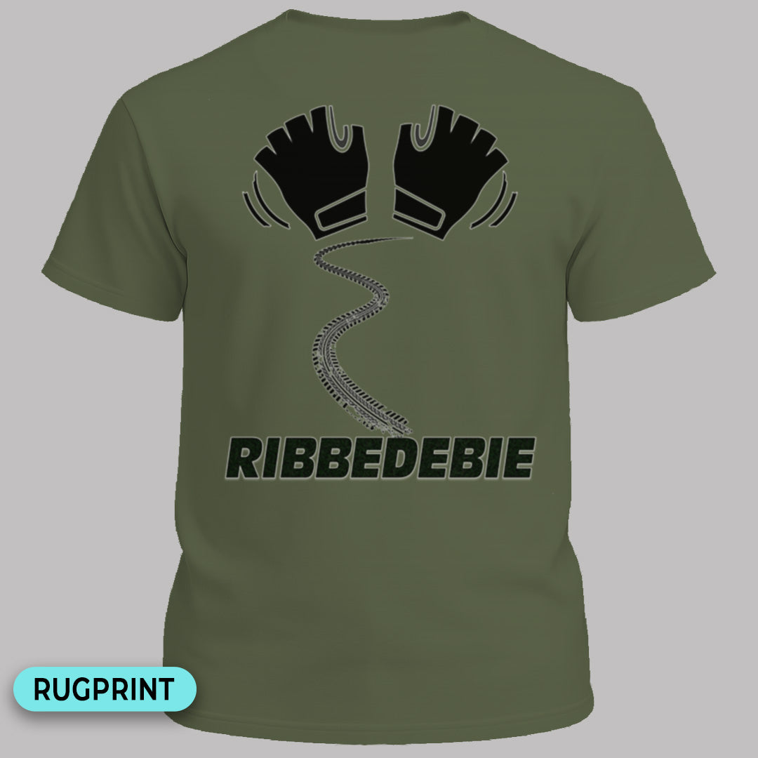 Ribbedebie zwaaien rugprint T‑Shirt