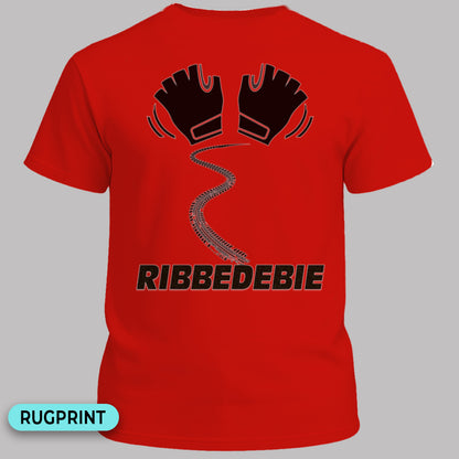 Ribbedebie zwaaien rugprint T‑Shirt