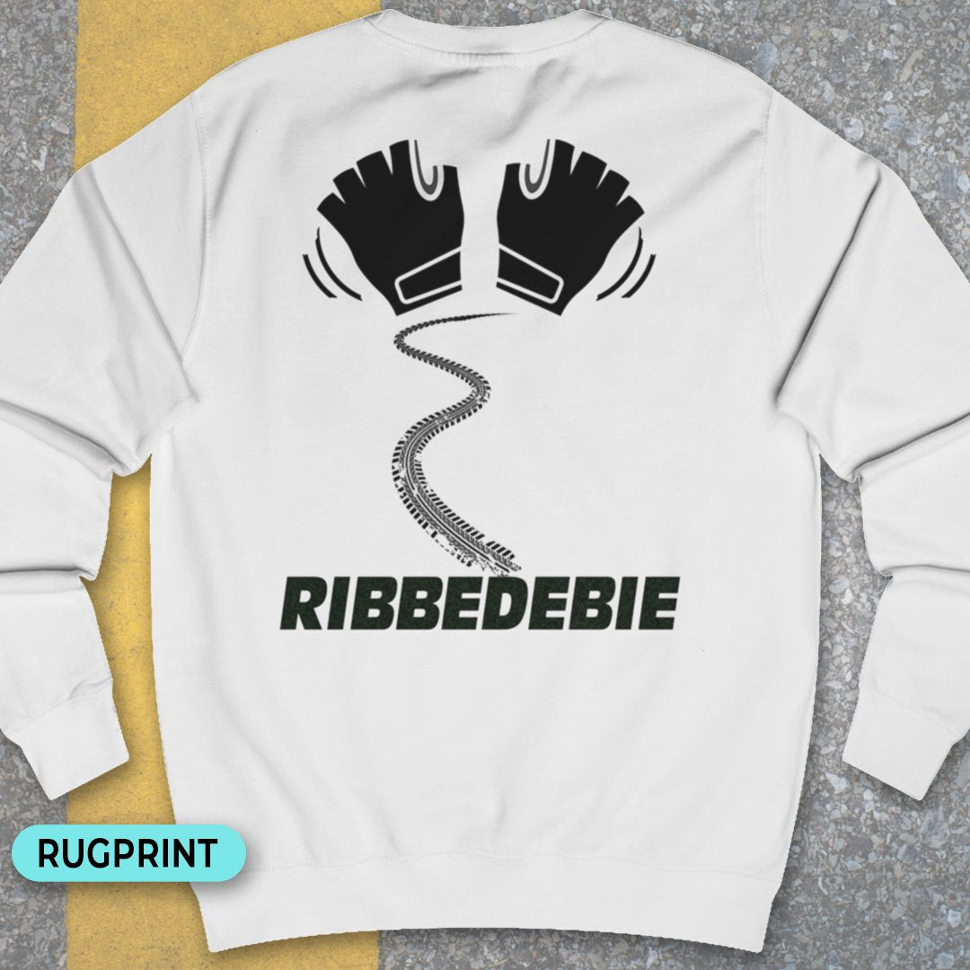 Ribbedebie zwaaien rugprint Sweater