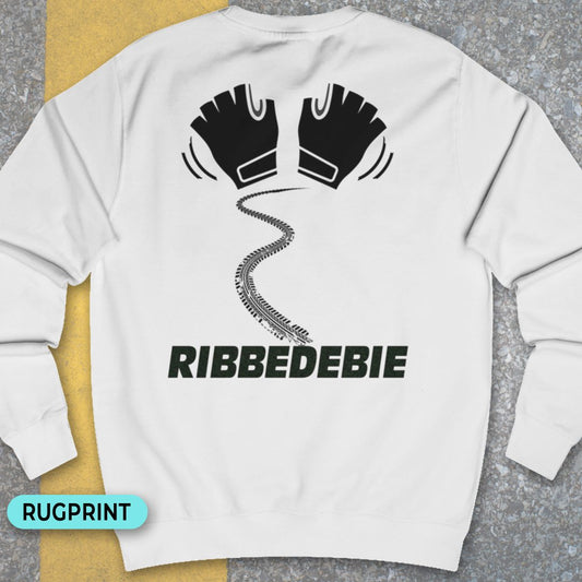 Ribbedebie zwaaien rugprint Sweater