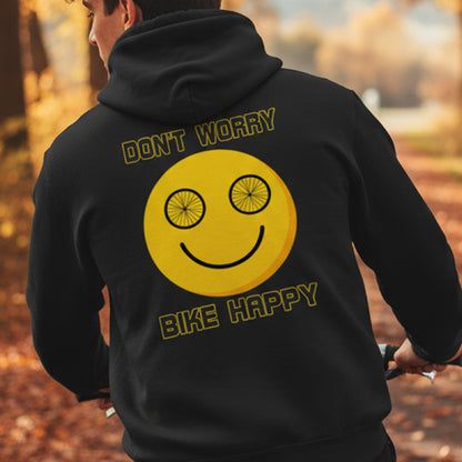 Don't Worry Bike Happy rugprint Hoodie