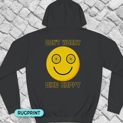 Don't Worry Bike Happy rugprint Hoodie