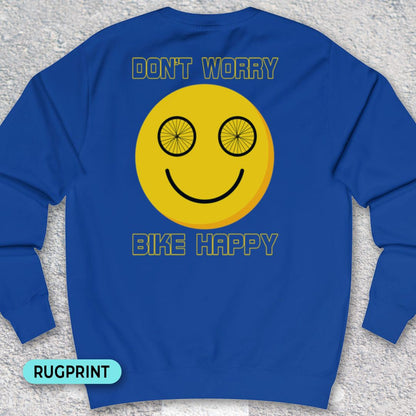 Don't Worry Bike Happy rugprint Sweater