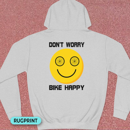 Don't Worry Bike Happy rugprint Hoodie
