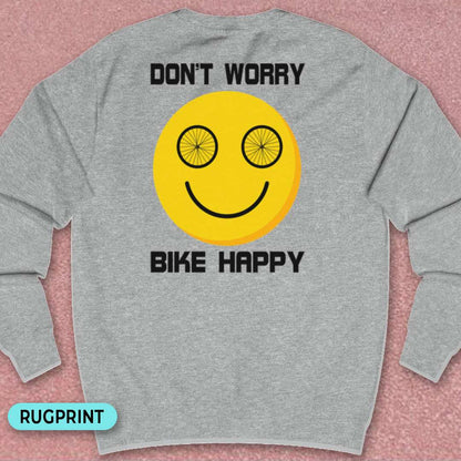 Don't Worry Bike Happy rugprint Sweater
