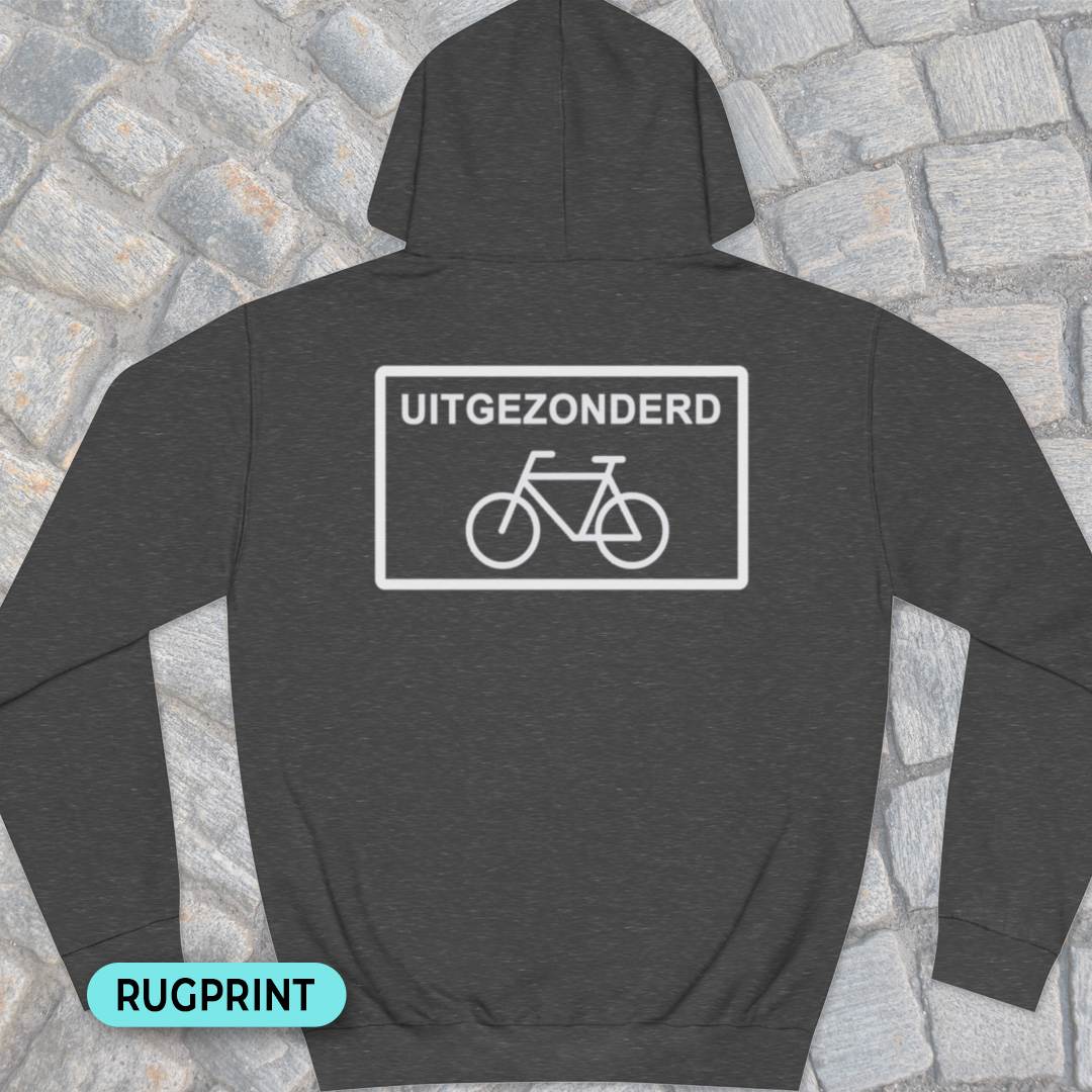 Uitgezonderd fietsers rugprint Hoodie