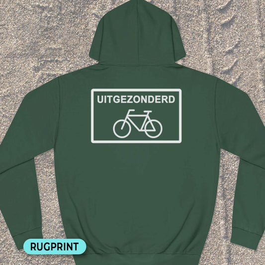 Uitgezonderd fietsers rugprint Hoodie