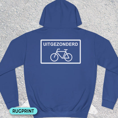 Uitgezonderd fietsers rugprint Hoodie