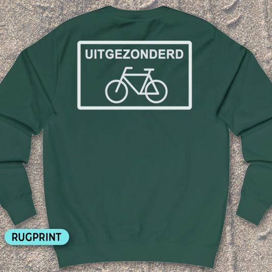 Uitgezonderd fietsers rugprint Sweater