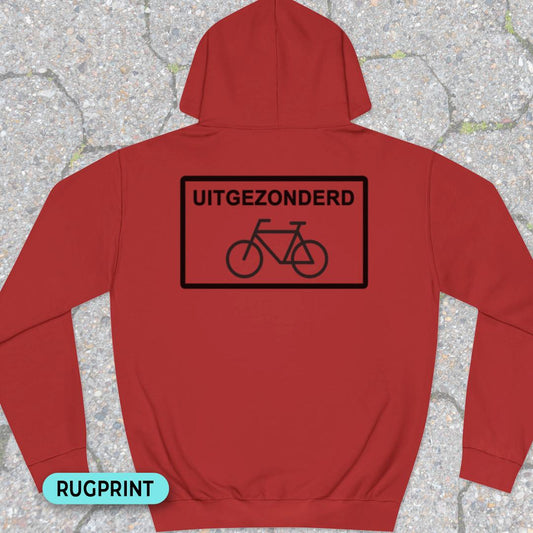 Uitgezonderd fietsers rugprint Hoodie
