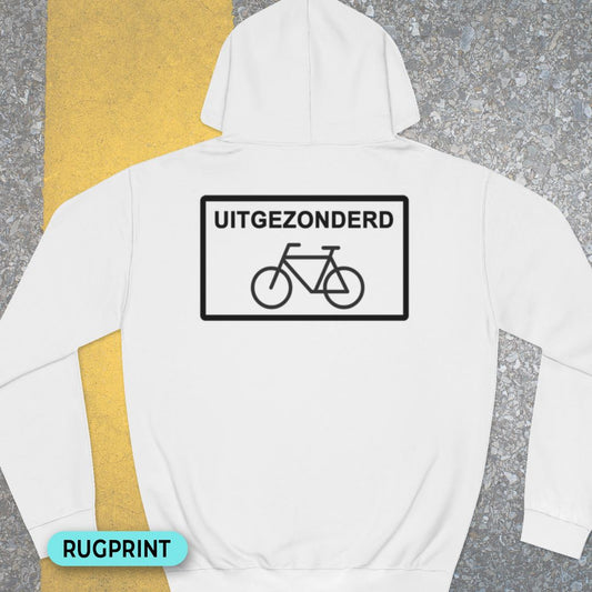 Uitgezonderd fietsers rugprint Hoodie