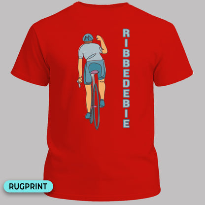 Ribbedebie verticaal rugprint T-Shirt
