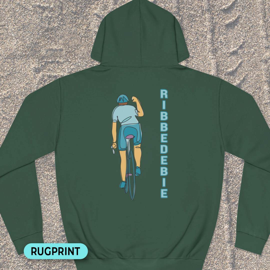 Ribbedebie verticaal rugprint Hoodie