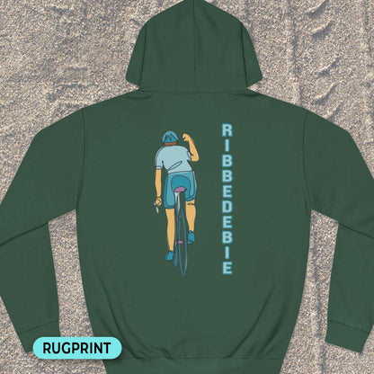 Ribbedebie verticaal rugprint Hoodie