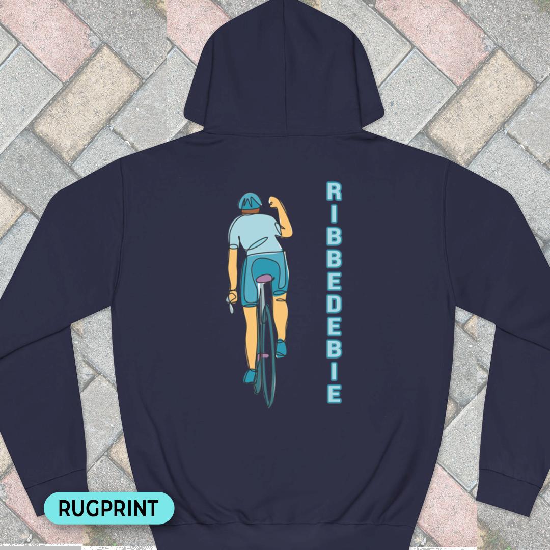 Ribbedebie verticaal rugprint Hoodie