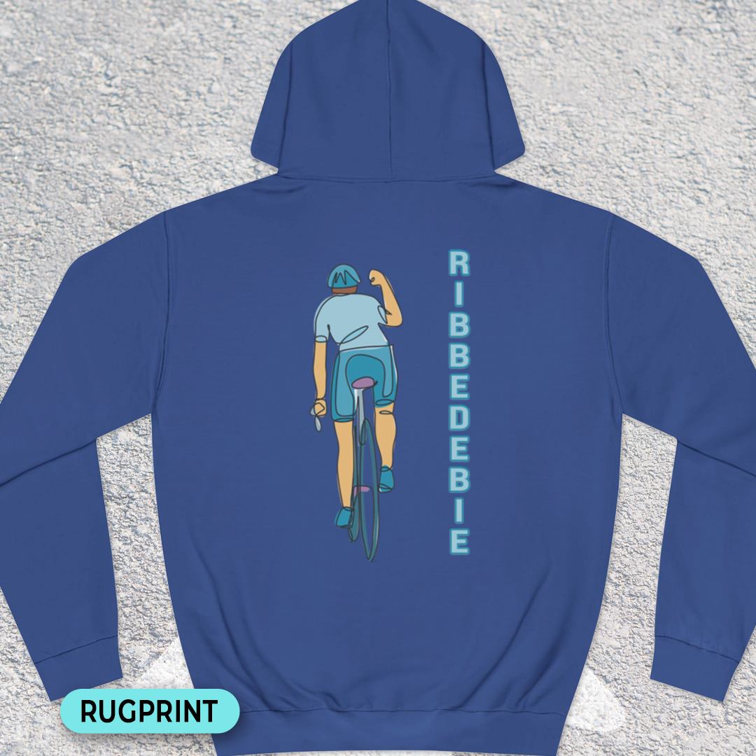 Ribbedebie verticaal rugprint Hoodie