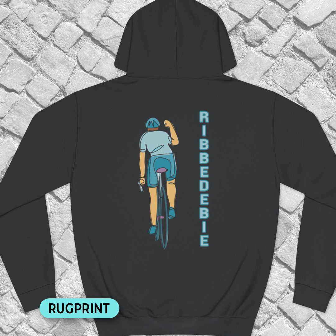 Ribbedebie verticaal rugprint Hoodie