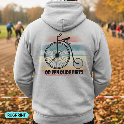 Op een oude fiets rugprint Hoodie
