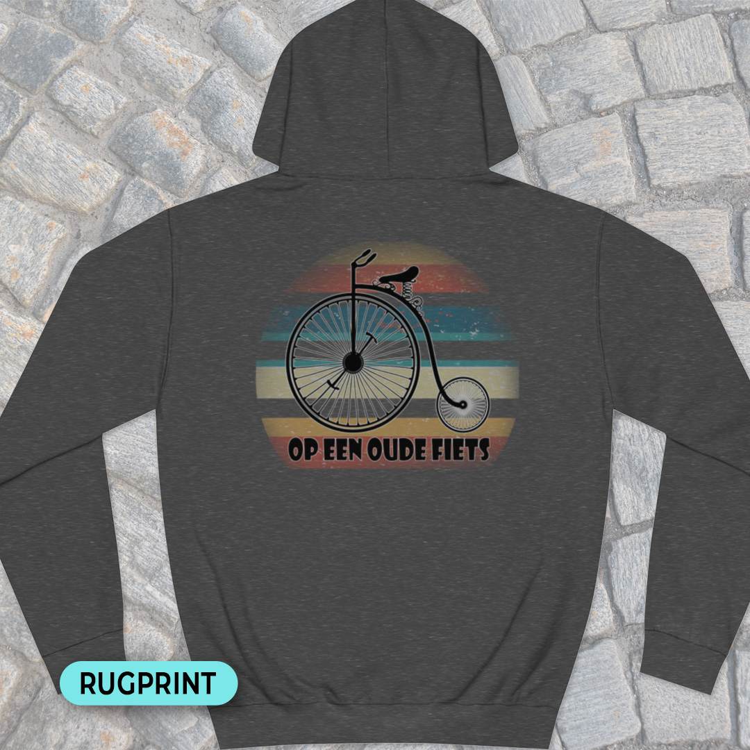 Op een oude fiets rugprint Hoodie