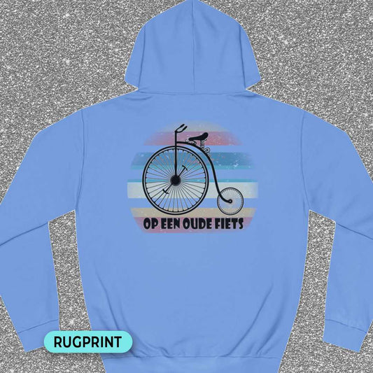 Op een oude fiets rugprint Hoodie