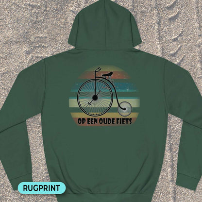 Op een oude fiets rugprint Hoodie