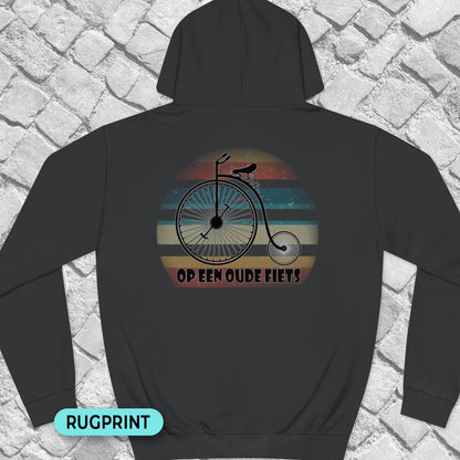 Op een oude fiets rugprint Hoodie