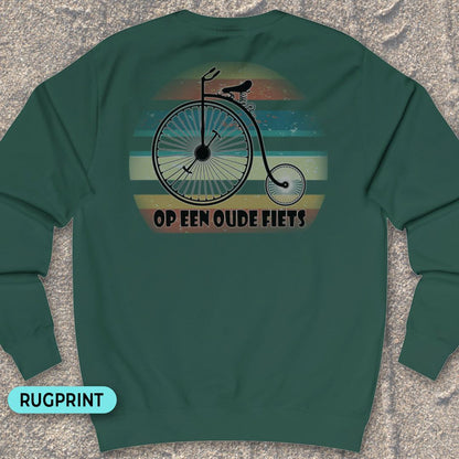 Op een oude fiets rugprint Sweater