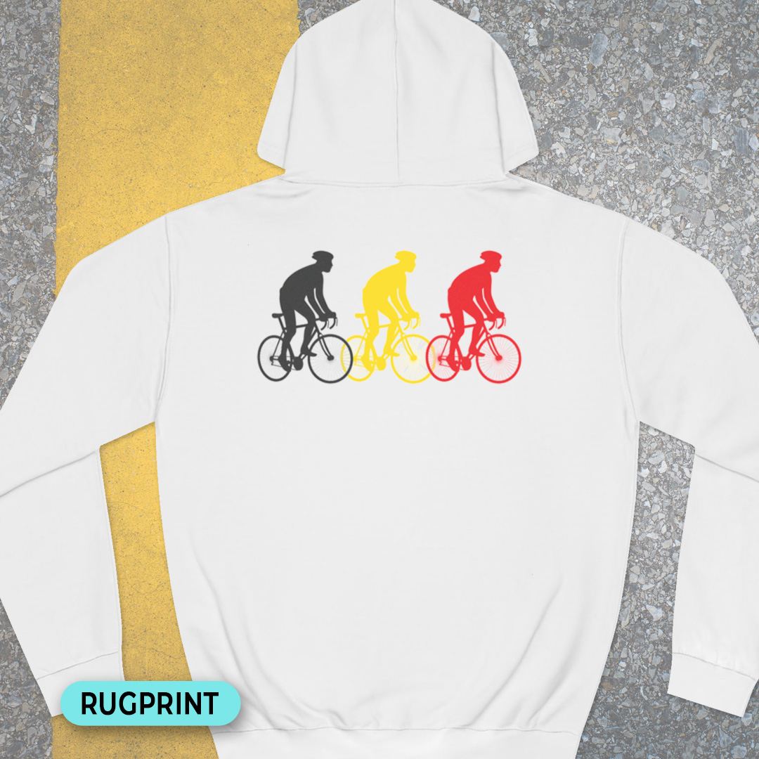 Koersers Belgische driekleur rugprint Hoodie