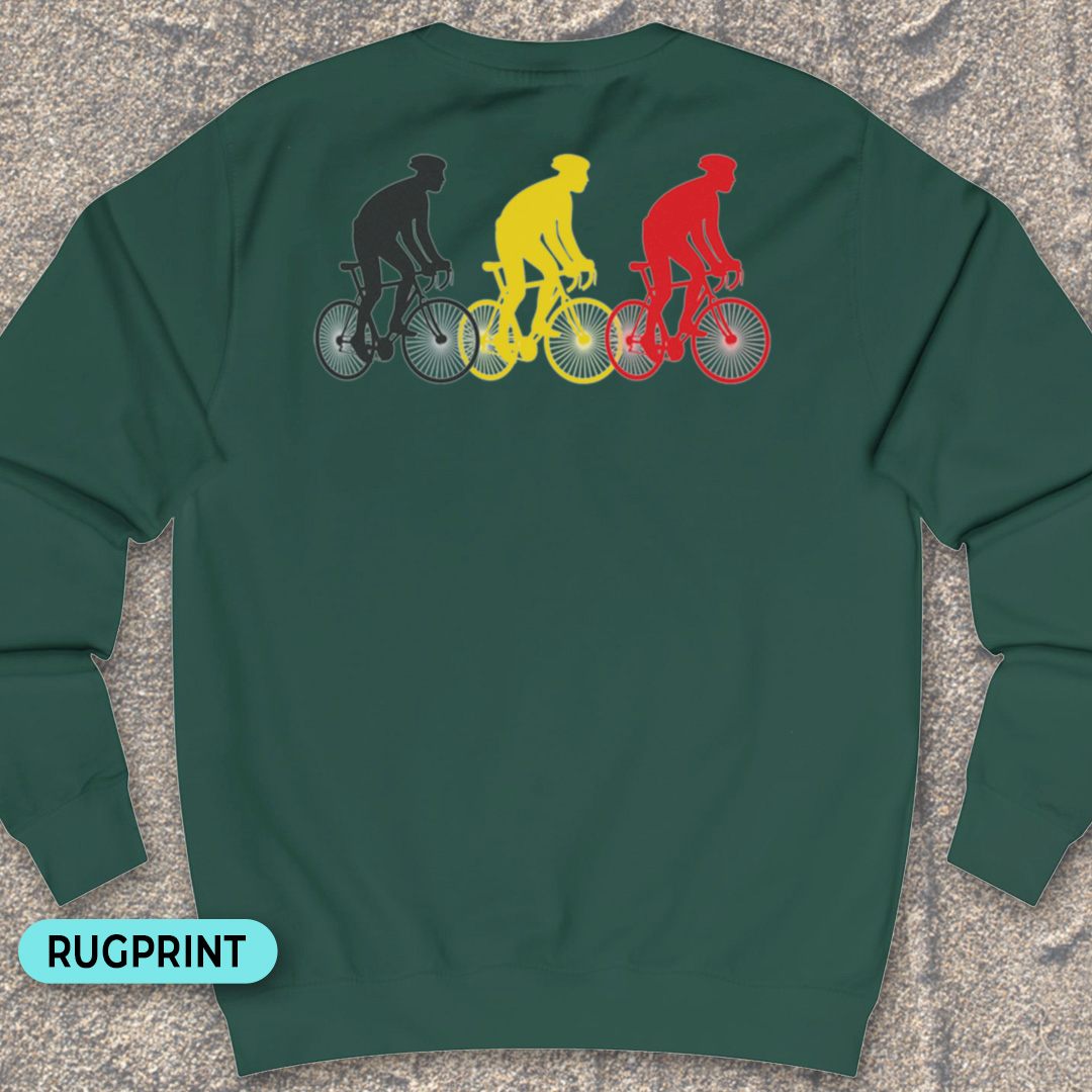 Koersers Belgische driekleur rugprint Sweater