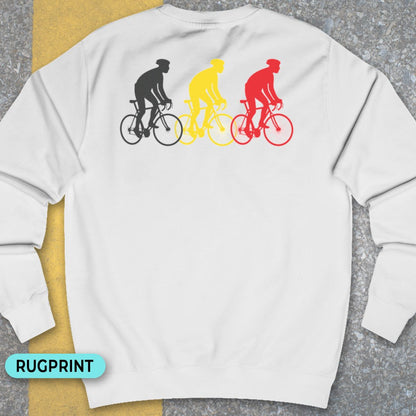 Koersers Belgische driekleur rugprint Sweater