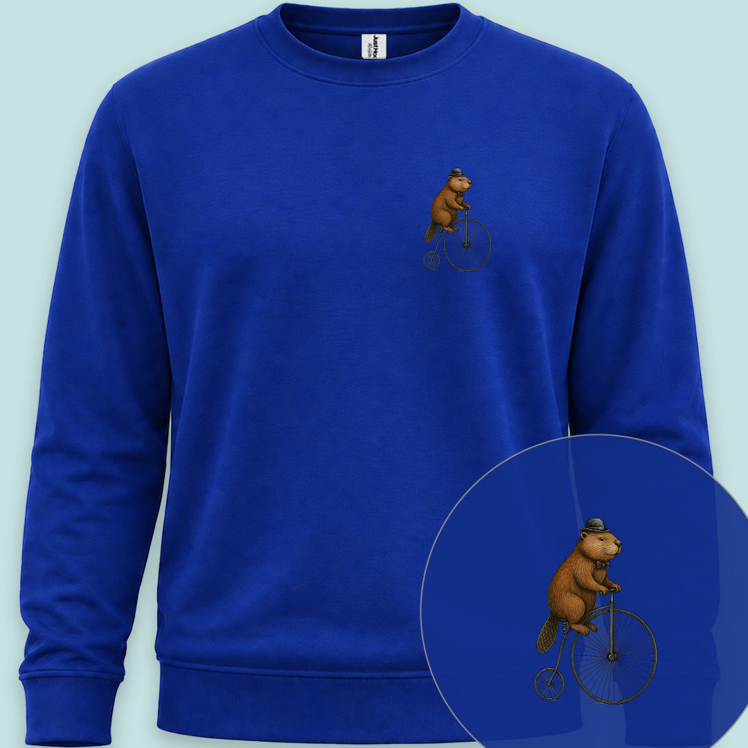 Bever op antieke fiets Sweater