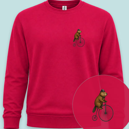 Bever op antieke fiets Sweater