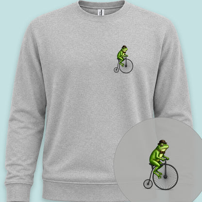 Kikker op antieke fiets Sweater