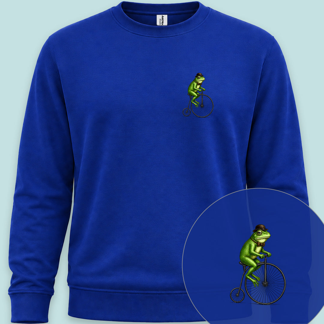 Kikker op antieke fiets Sweater