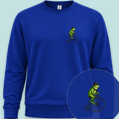 Kikker op antieke fiets Sweater