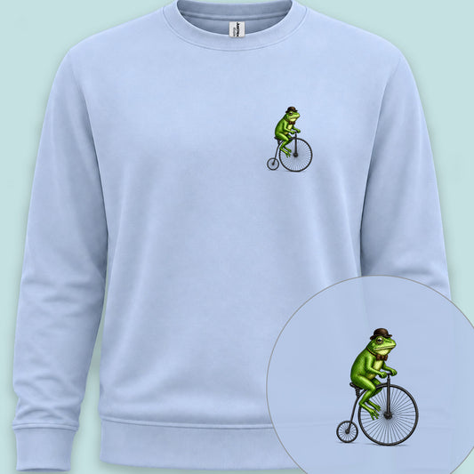 Kikker op antieke fiets Sweater