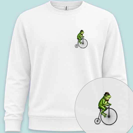 Kikker op antieke fiets Sweater
