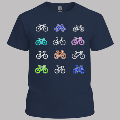 Gekleurde fietsen T‑Shirt