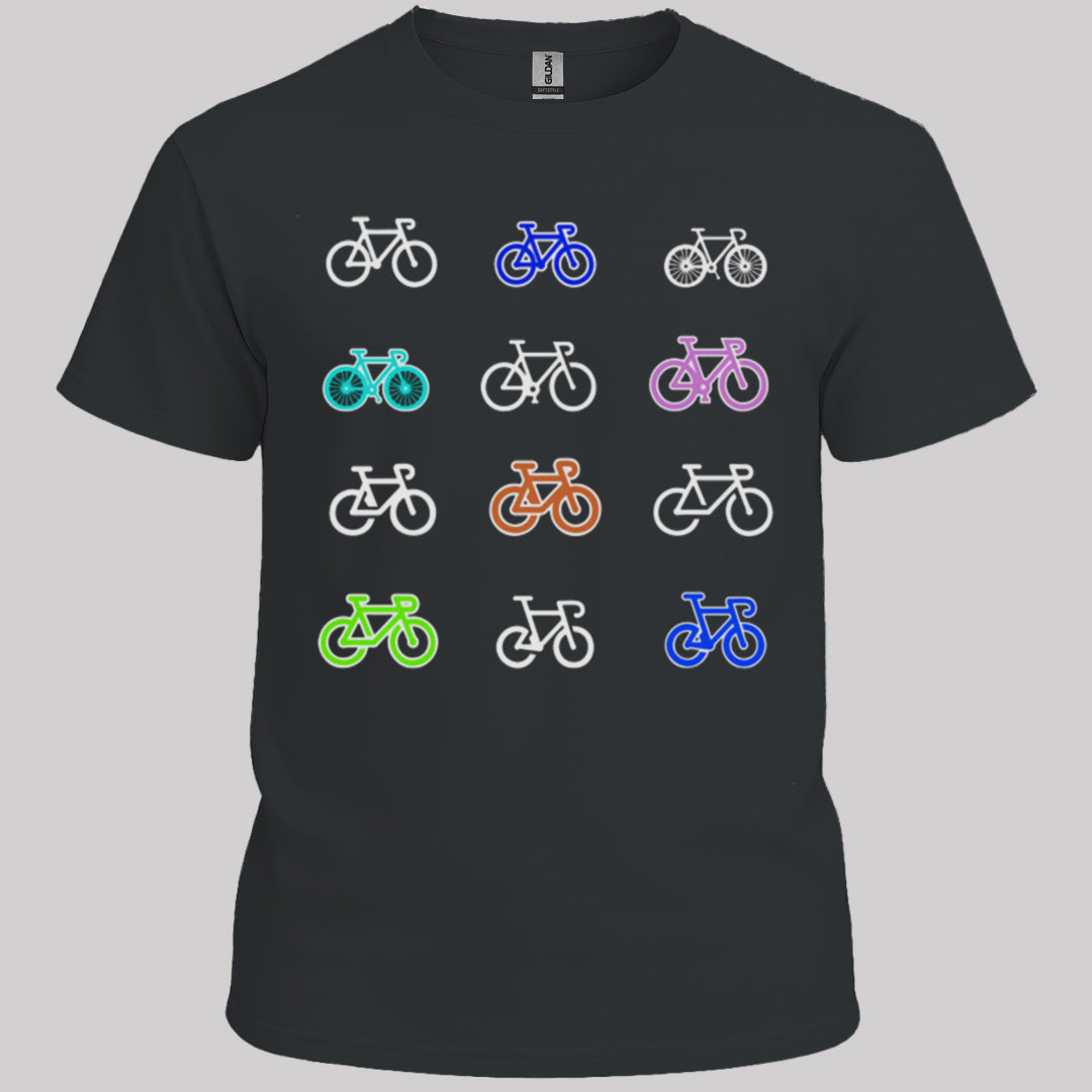 Gekleurde fietsen T‑Shirt