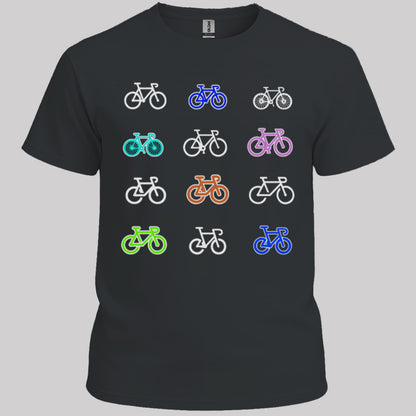 Gekleurde fietsen T‑Shirt