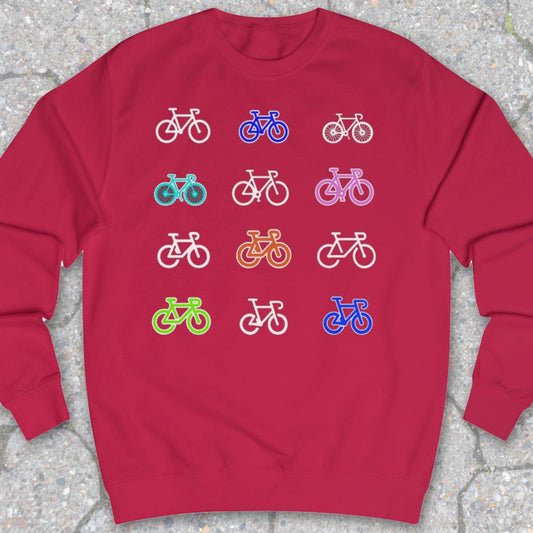 Gekleurde fietsen Sweater