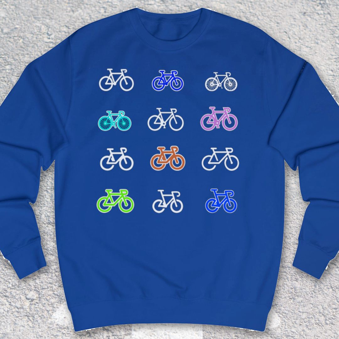 Gekleurde fietsen Sweater