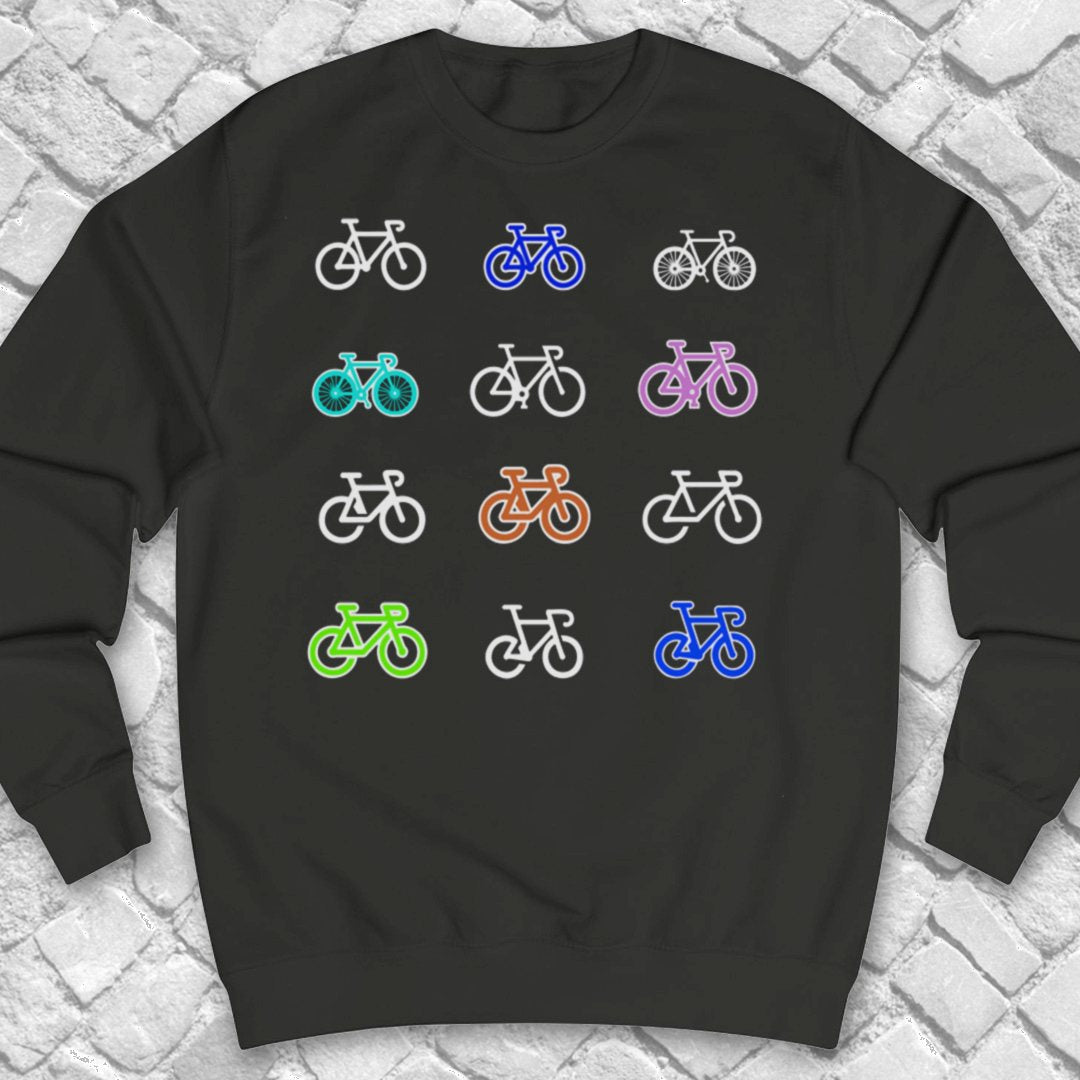 Gekleurde fietsen Sweater